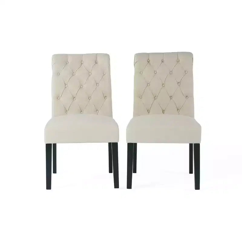 Chaises de salle à manger contemporaines capitonnées à dossier roulé Christopher Knight Home Emerson (lot de 2)