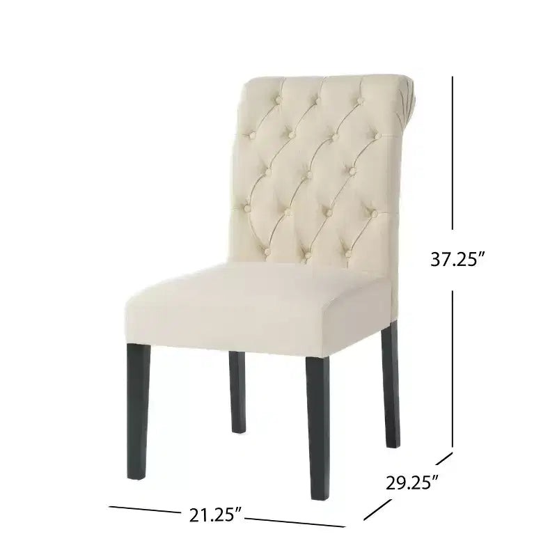Chaises de salle à manger contemporaines capitonnées à dossier roulé Christopher Knight Home Emerson (lot de 2)