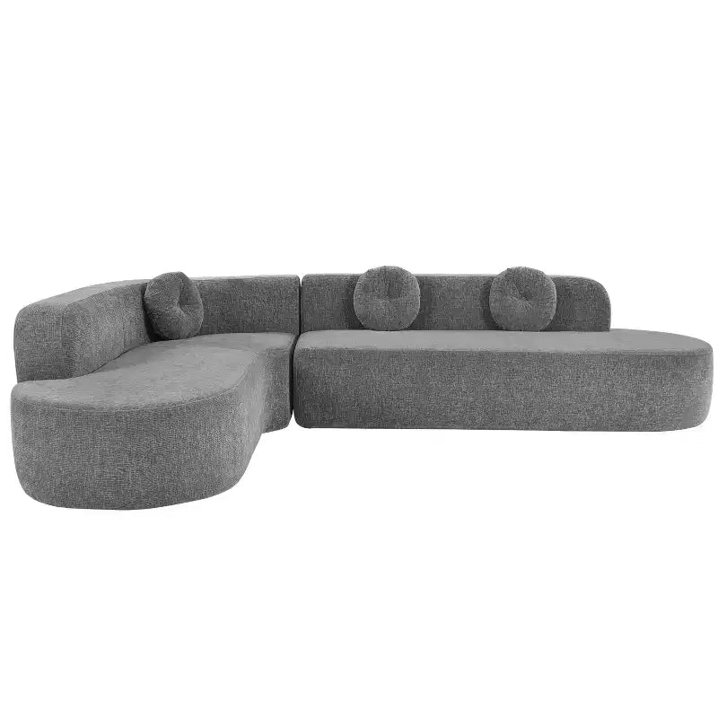 Christopher Knight Home Patrick 122 Canapé d'angle moderne très grand en chenille avec oreillers