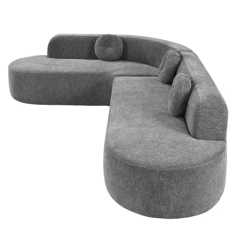 Christopher Knight Home Patrick 122 Canapé d'angle moderne très grand en chenille avec oreillers