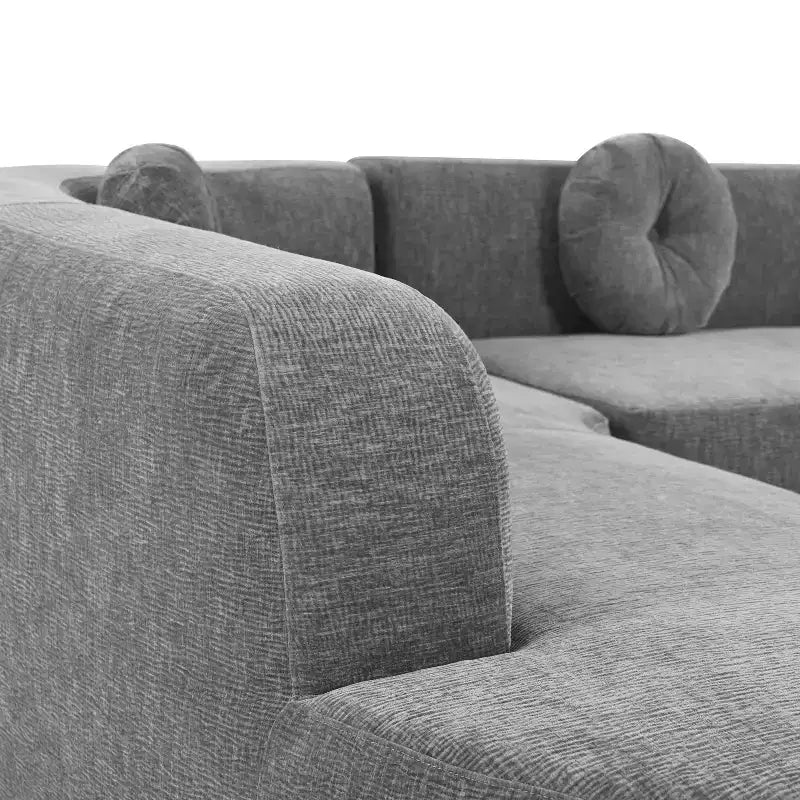 Christopher Knight Home Patrick 122 Canapé d'angle moderne très grand en chenille avec oreillers