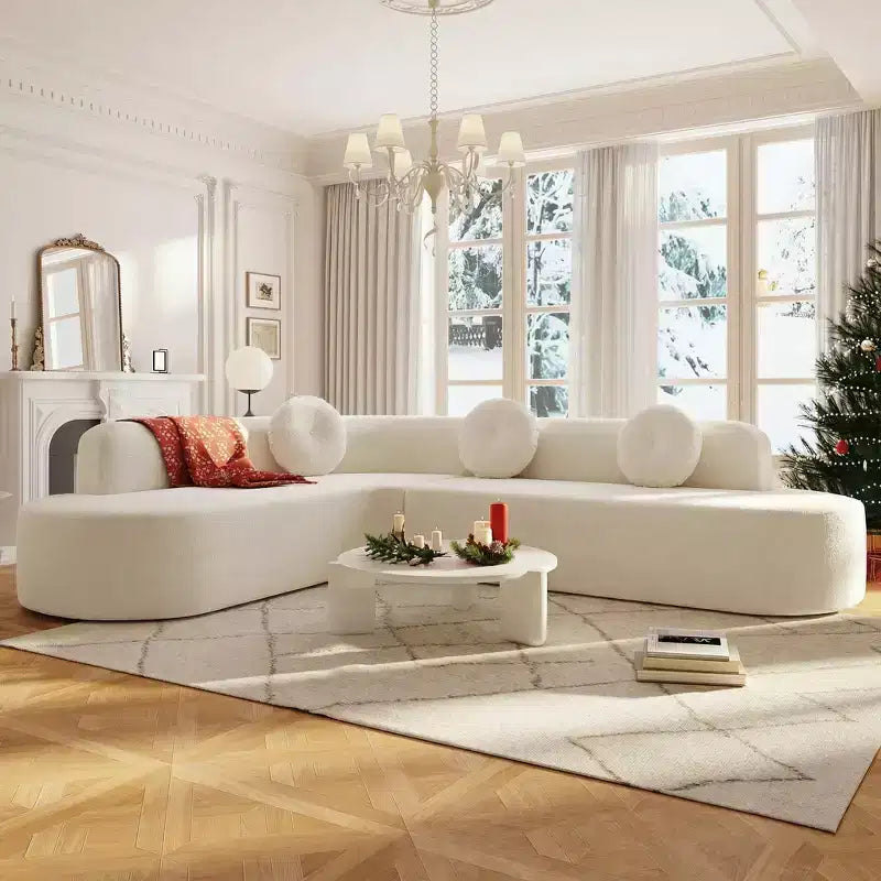 Christopher Knight Home Patrick 122 Canapé d'angle moderne très grand en chenille avec oreillers