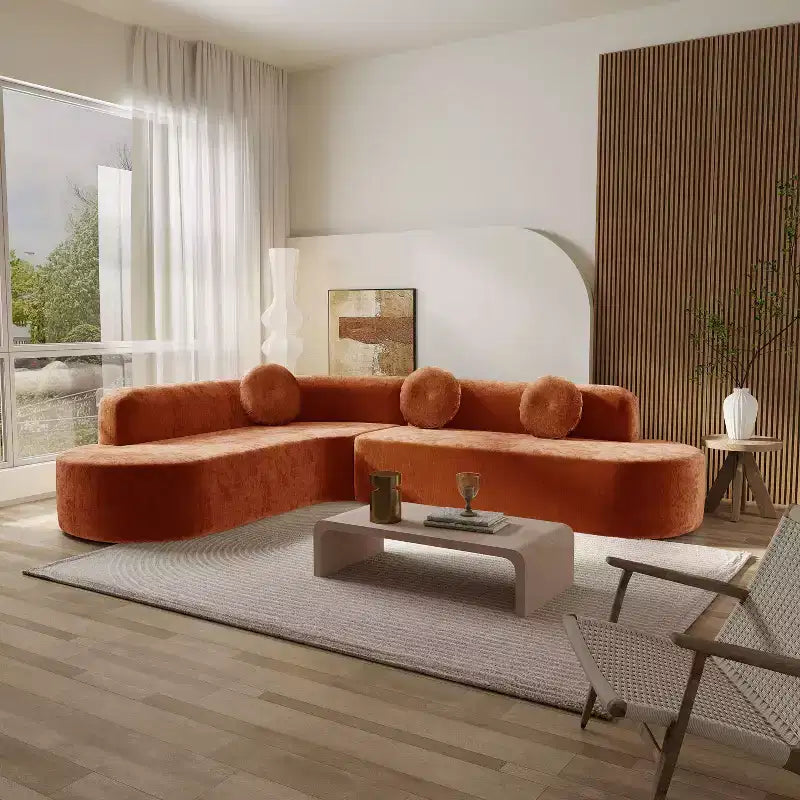 Christopher Knight Home Patrick 122 Canapé d'angle moderne très grand en chenille avec oreillers