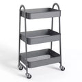 Chariot de rangement utilitaire en métal à 3 niveaux, petit chariot roulant pour la cuisine, la salle de bain, la buanderie, le bar, les étagères de bureau