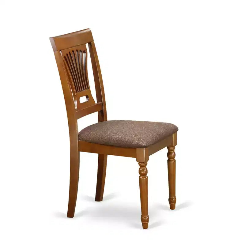 Chaises HomeStock en tissu de lin capitonnées en bois massif pour salle à manger, lot de 2