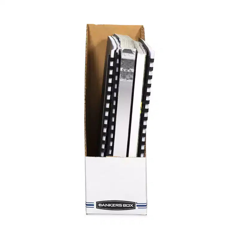 Classeur magazine Bankers Box Stor/File en carton ondulé, 4 x 9,25 x 11,75, blanc, 12/carton