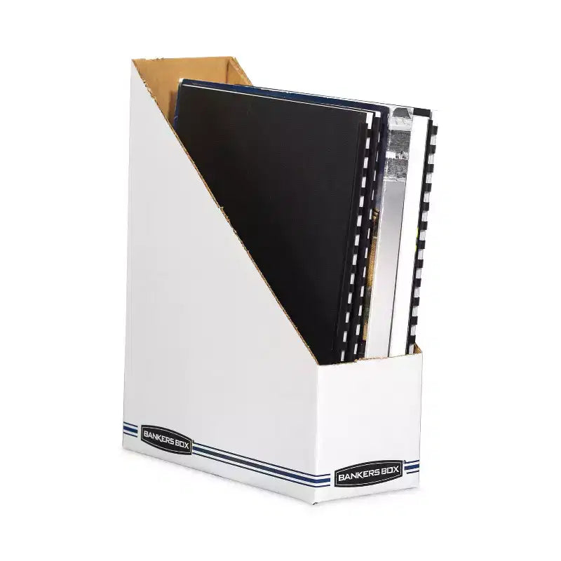 Classeur magazine Bankers Box Stor/File en carton ondulé, 4 x 9,25 x 11,75, blanc, 12/carton