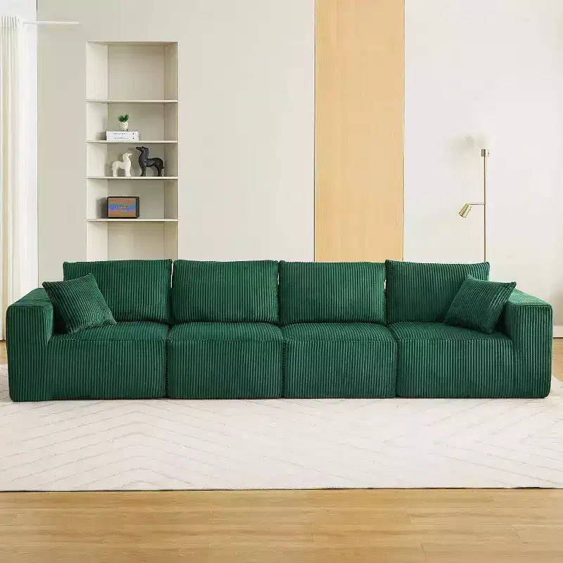 137 Sectional Couch Cloud Modular Modern Linear Sofa with Chaise Lounge, Corduroy Fabric, No Assembly Required, Convertible Compression Sleeper Sofa