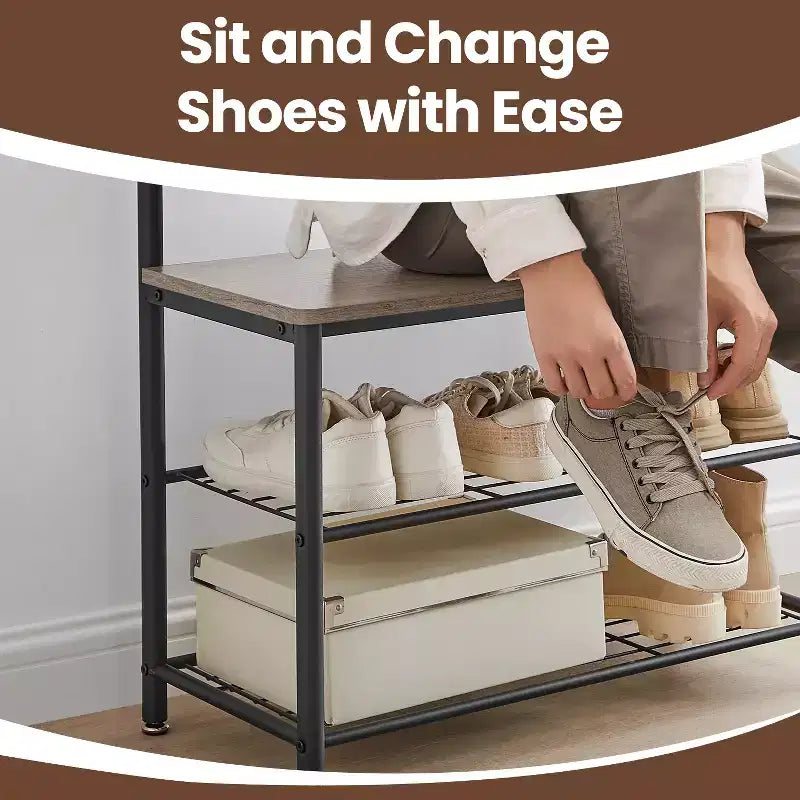 Porte-manteau meuble d'entrée avec banc de rangement à chaussures Banc d'entrée avec rangement à chaussures pour entrée