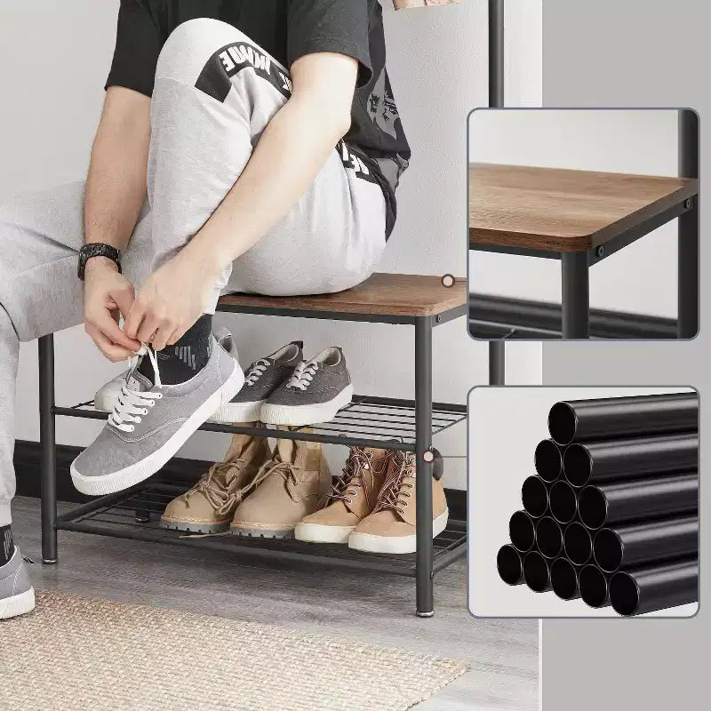 Porte-manteau meuble d'entrée avec banc de rangement à chaussures Banc d'entrée avec rangement à chaussures pour entrée