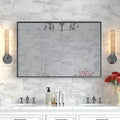 40x30 Glossy Black Bathroom Mirror: Modern, Rectangular, Farmhouse Style, Horizontal/Vertical