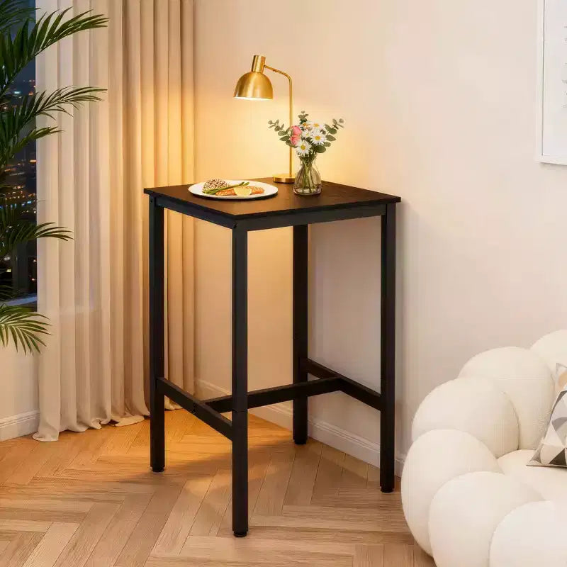 Table de bar - Petite table à manger de cuisine, table de bistrot haute. Table de cocktail de 60 x 60 x 92 cm avec cadre en métal robuste.