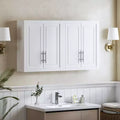 PexFix 26x44x8 Wood Laundry Cabinet with Adjustable Shelves in White