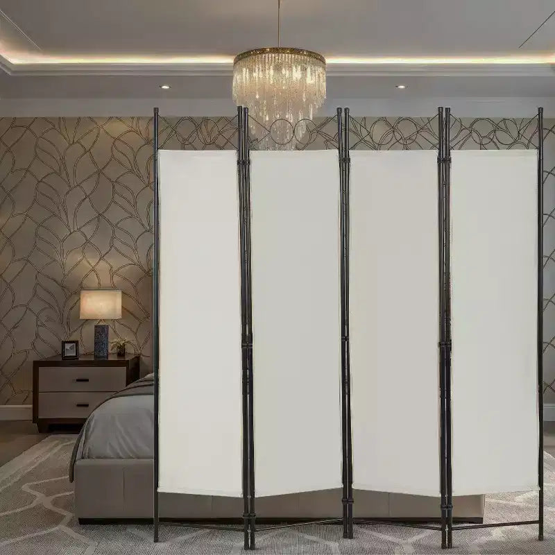 BestMassage Paravent 4 Panneaux Pliant 1,70 m Cloison de Séparation Autoportante