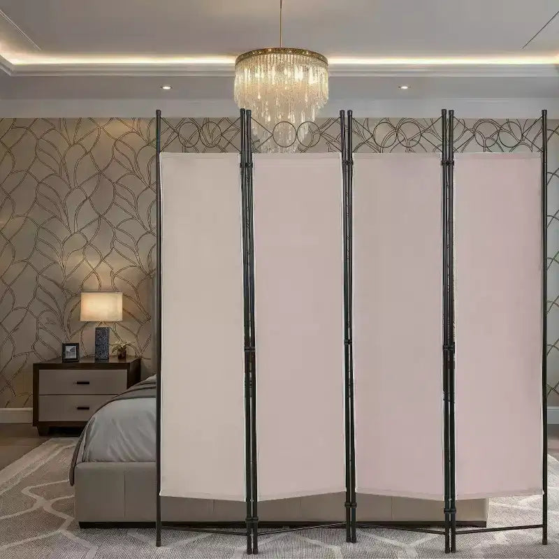 BestMassage Paravent 4 Panneaux Pliant 1,70 m Cloison de Séparation Autoportante