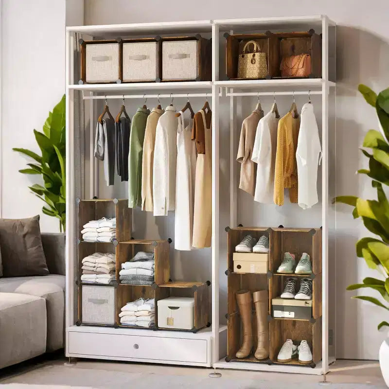 Organisateur de rangement cubique, ensemble de 16 cubes en plastique, étagère cubique, bibliothèque, organisateurs et rangement de placard, organisation de pièce, 31 x 123 x 123 cm
