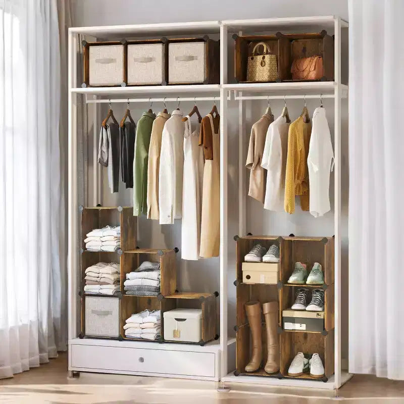 Organisateur de rangement cubique, ensemble de 16 cubes en plastique, étagère cubique, bibliothèque, organisateurs et rangement de placard, organisation de pièce, 31 x 123 x 123 cm