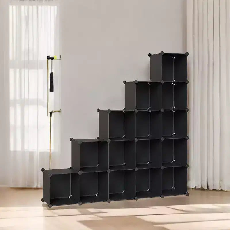 Organisateur de rangement cubique, ensemble de 16 cubes en plastique, étagère cubique, bibliothèque, organisateurs et rangement de placard, organisation de pièce, 31 x 123 x 123 cm