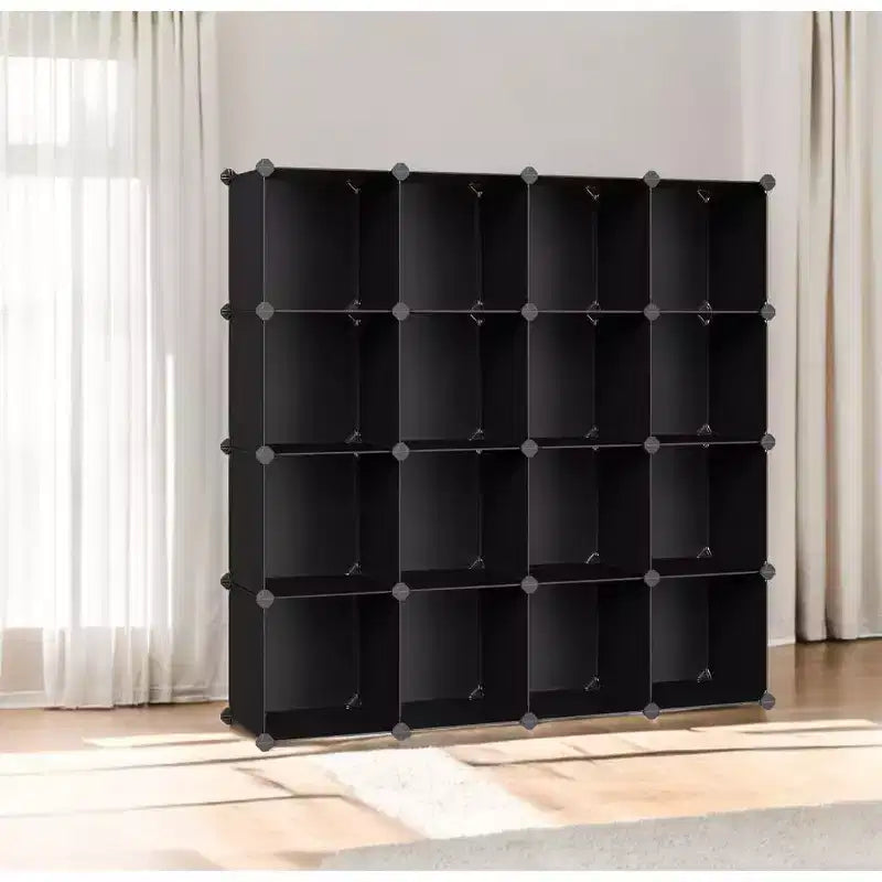 Organisateur de rangement cubique, ensemble de 16 cubes en plastique, étagère cubique, bibliothèque, organisateurs et rangement de placard, organisation de pièce, 31 x 123 x 123 cm