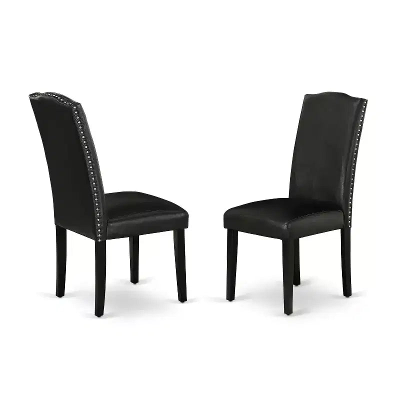 HomeStock DUEN7-BLK-69 Ensemble table de salle à manger rectangulaire et six chaises, 7 pièces, noir