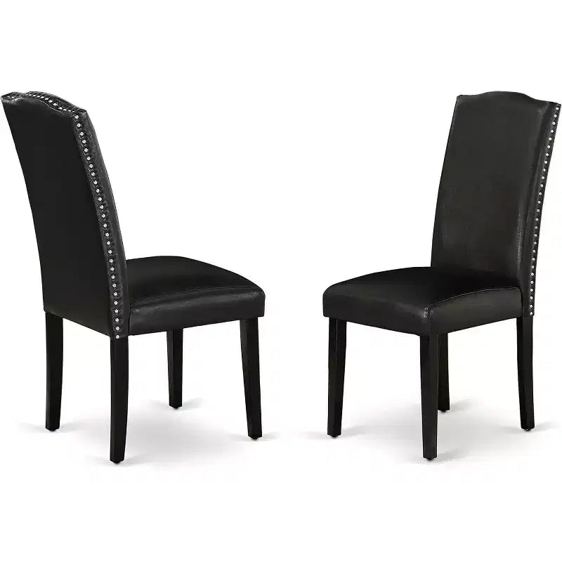 HomeStock DUEN7-BLK-69 Ensemble table de salle à manger rectangulaire et six chaises, 7 pièces, noir