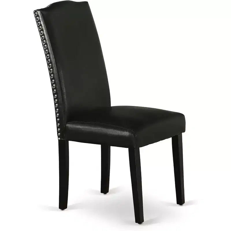 HomeStock DUEN7-BLK-69 Ensemble table de salle à manger rectangulaire et six chaises, 7 pièces, noir