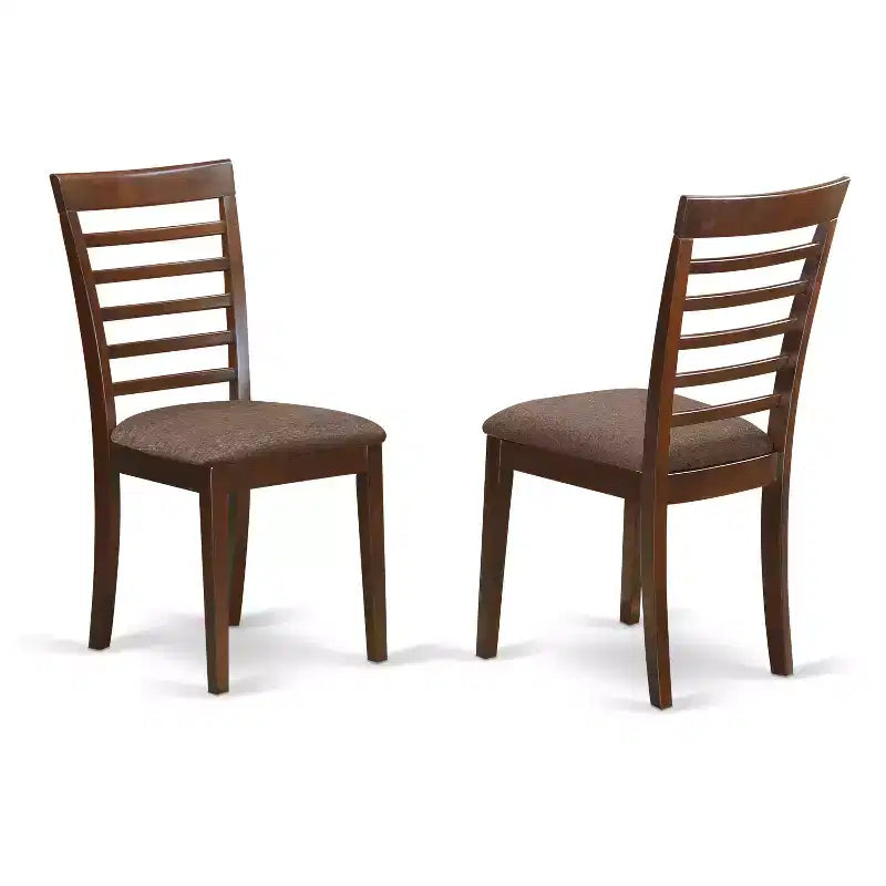 Ensemble de salle à manger HomeStock rond, acajou, style milieu de siècle HLML5-MAH-W