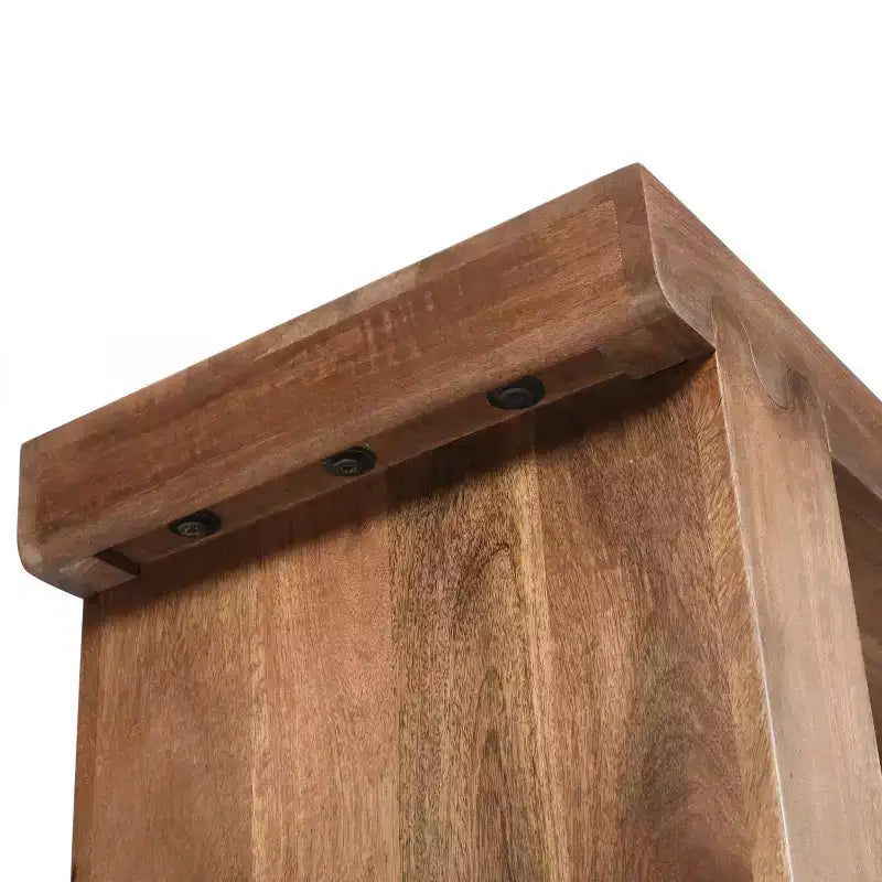 Console et Table d'appoint d'entrée Whisen de style ferme minimaliste en bois de manguier avec plateau épaissi