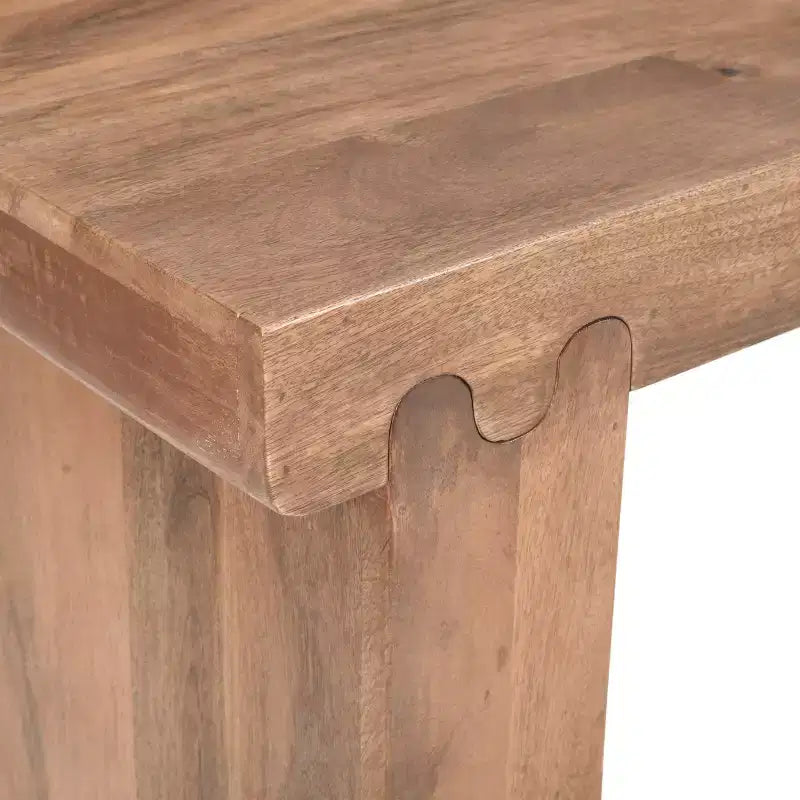 Console et Table d'appoint d'entrée Whisen de style ferme minimaliste en bois de manguier avec plateau épaissi