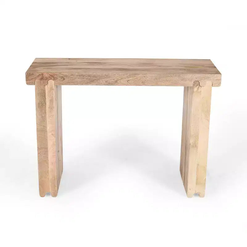 Console et Table d'appoint d'entrée Whisen de style ferme minimaliste en bois de manguier avec plateau épaissi