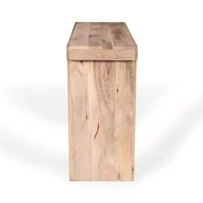 Console et Table d'appoint d'entrée Whisen de style ferme minimaliste en bois de manguier avec plateau épaissi