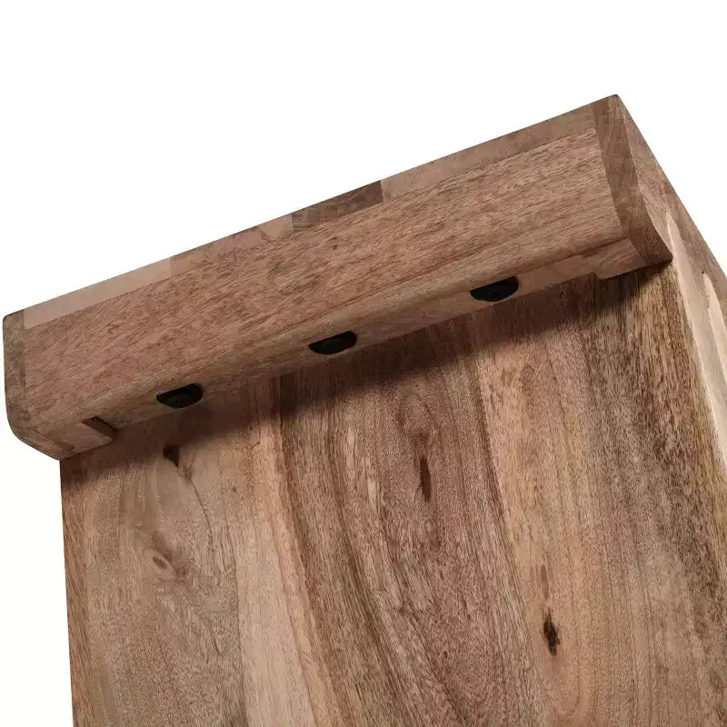 Console et Table d'appoint d'entrée Whisen de style ferme minimaliste en bois de manguier avec plateau épaissi