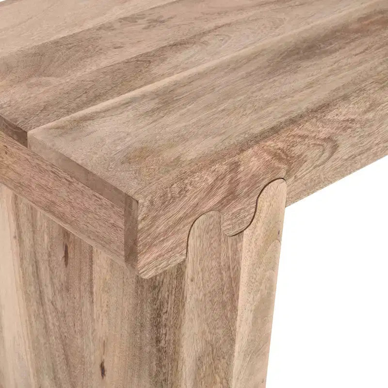 Console et Table d'appoint d'entrée Whisen de style ferme minimaliste en bois de manguier avec plateau épaissi