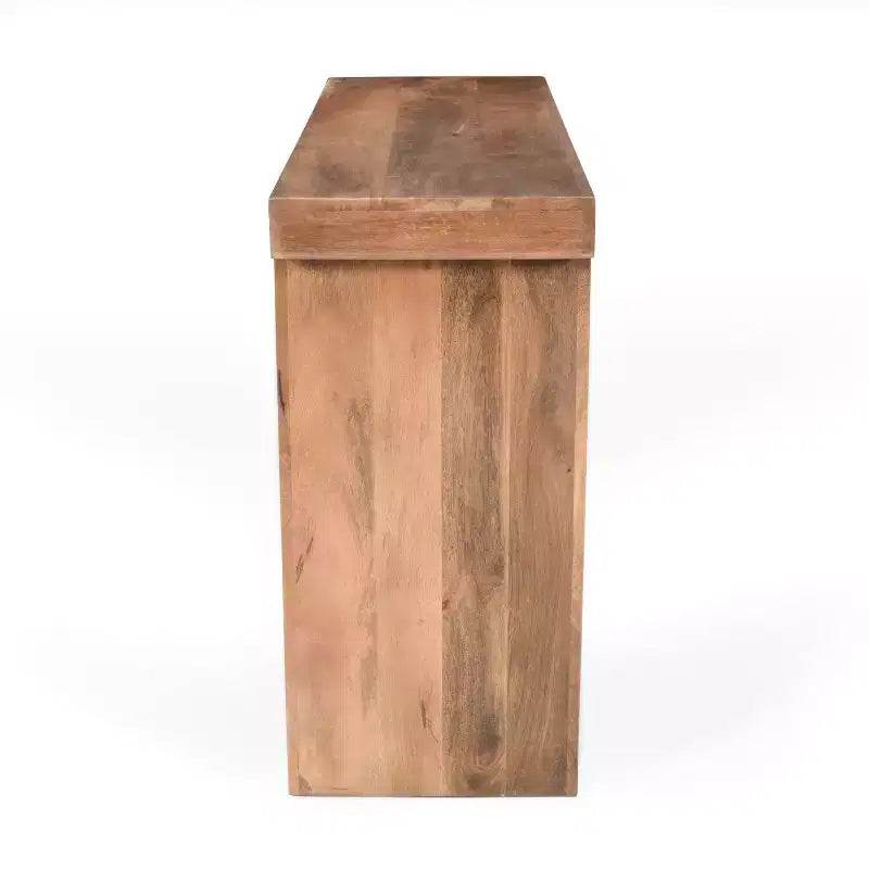 Console et Table d'appoint d'entrée Whisen de style ferme minimaliste en bois de manguier avec plateau épaissi