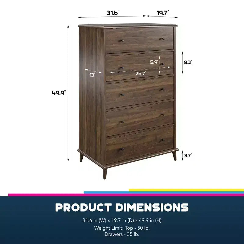 Commode à 5 tiroirs Farnsworth de Ameriwood Home