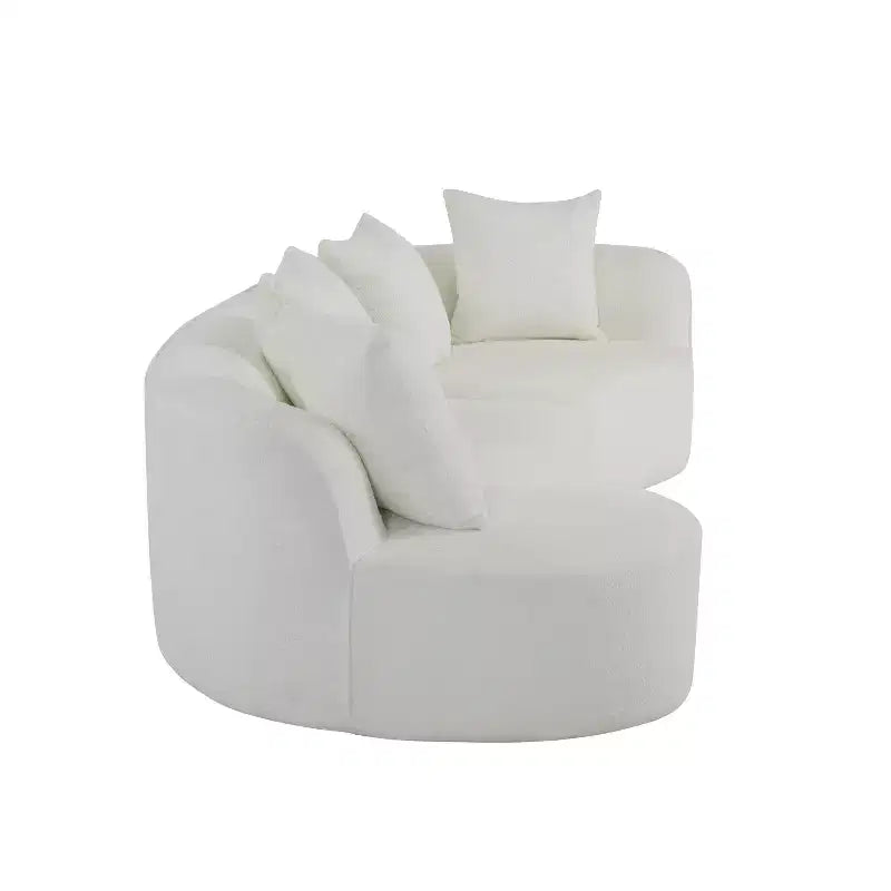 Christopher Knight Home Hailey Canapé d'angle incurvé moderne 5 places en tissu bouclé avec oreillers, 126 po