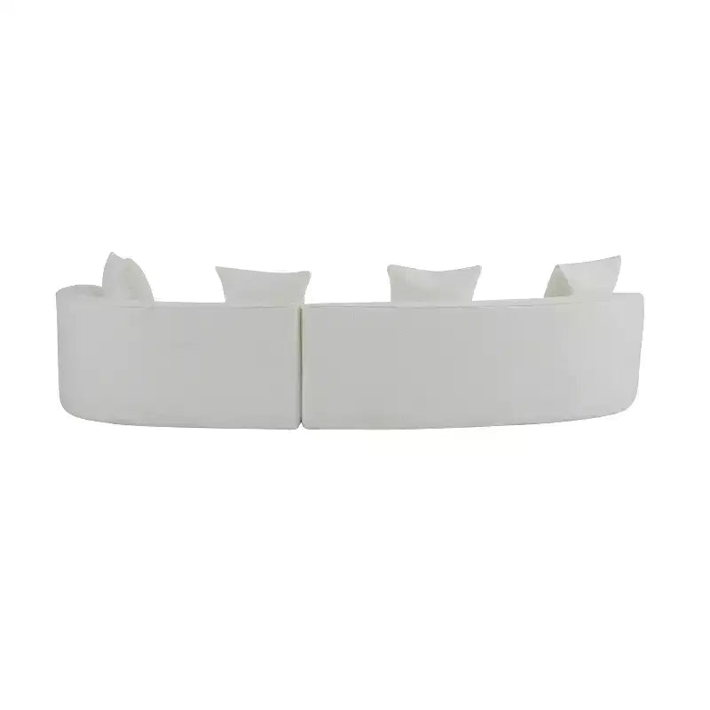 Christopher Knight Home Hailey Canapé d'angle incurvé moderne 5 places en tissu bouclé avec oreillers, 126 po