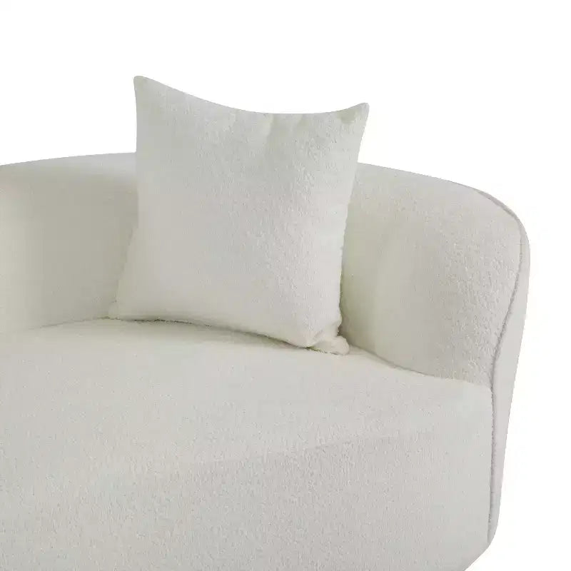 Christopher Knight Home Hailey Canapé d'angle incurvé moderne 5 places en tissu bouclé avec oreillers, 126 po