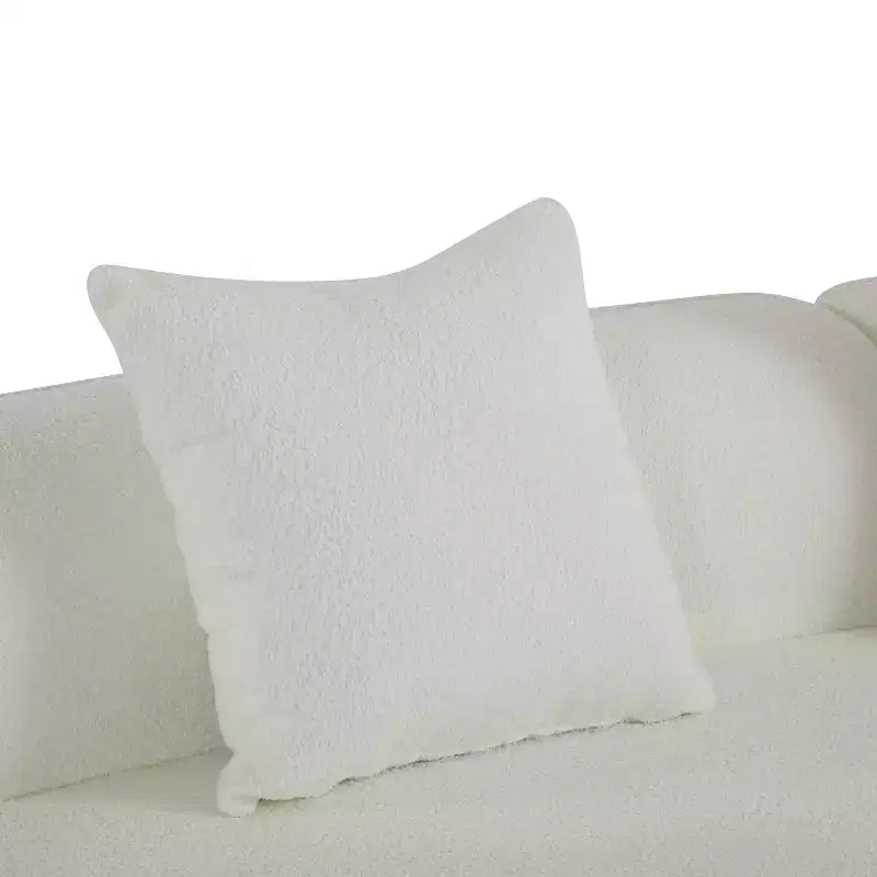 Christopher Knight Home Hailey Canapé d'angle incurvé moderne 5 places en tissu bouclé avec oreillers, 126 po