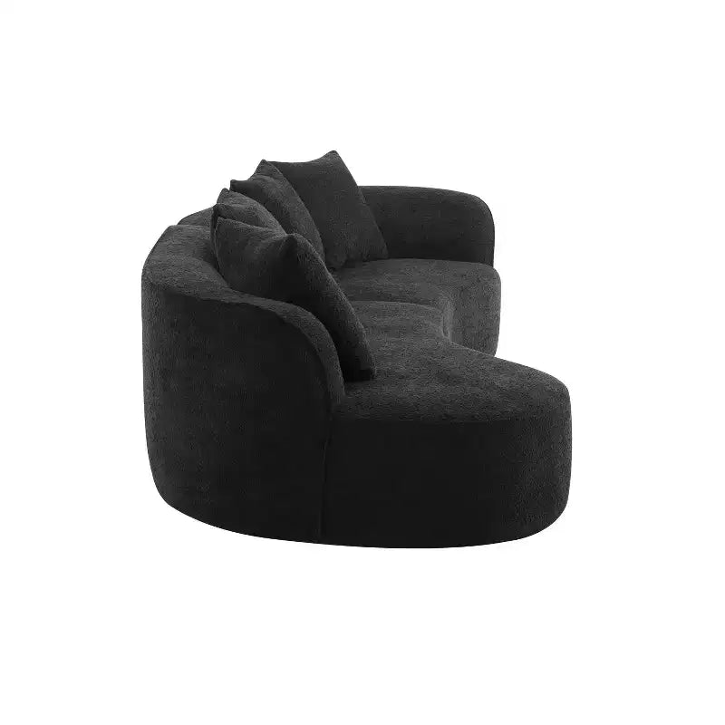 Christopher Knight Home Hailey Canapé d'angle incurvé moderne 5 places en tissu bouclé avec oreillers, 126 po