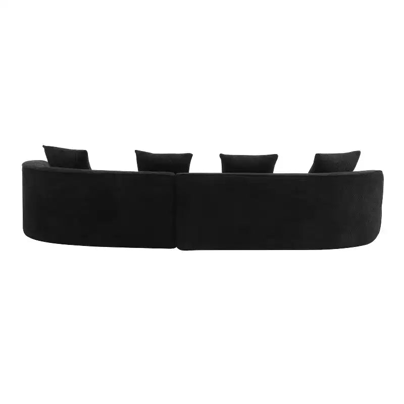 Christopher Knight Home Hailey Canapé d'angle incurvé moderne 5 places en tissu bouclé avec oreillers, 126 po