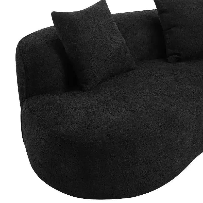 Christopher Knight Home Hailey Canapé d'angle incurvé moderne 5 places en tissu bouclé avec oreillers, 126 po