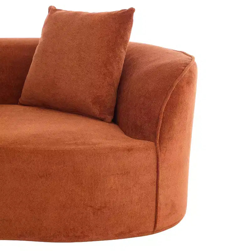 Christopher Knight Home Hailey Canapé d'angle incurvé moderne 5 places en tissu bouclé avec oreillers, 126 po