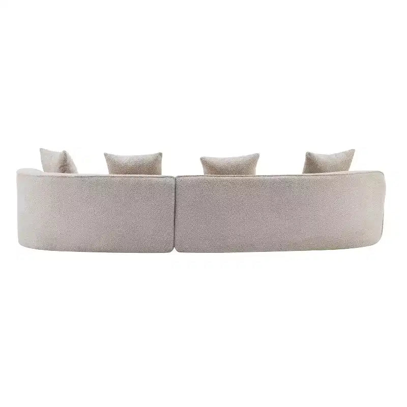 Christopher Knight Home Hailey Canapé d'angle incurvé moderne 5 places en tissu bouclé avec oreillers, 126 po