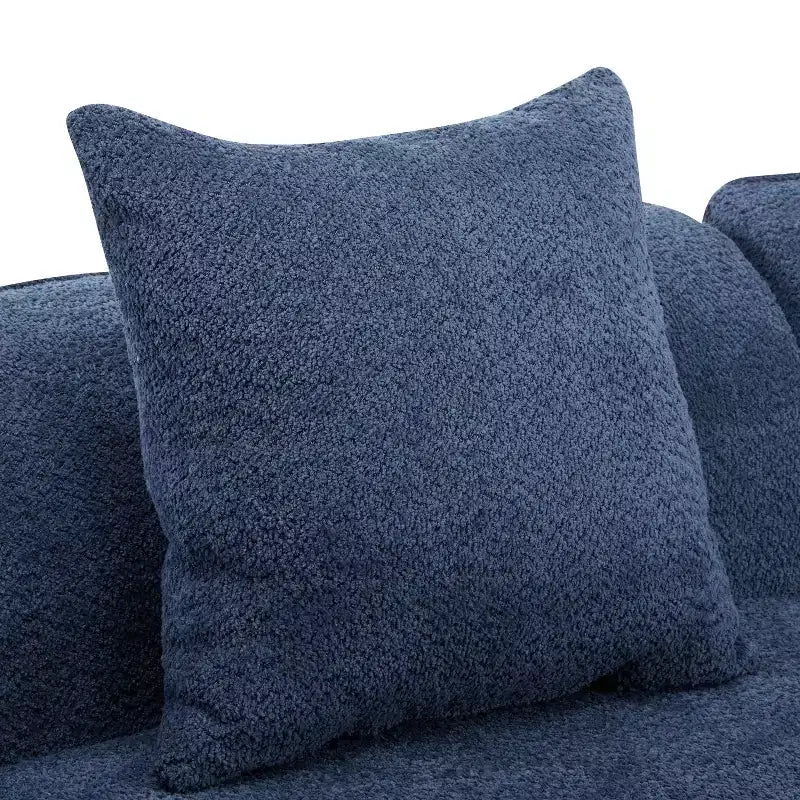 Christopher Knight Home Hailey Canapé d'angle incurvé moderne 5 places en tissu bouclé avec oreillers, 126 po