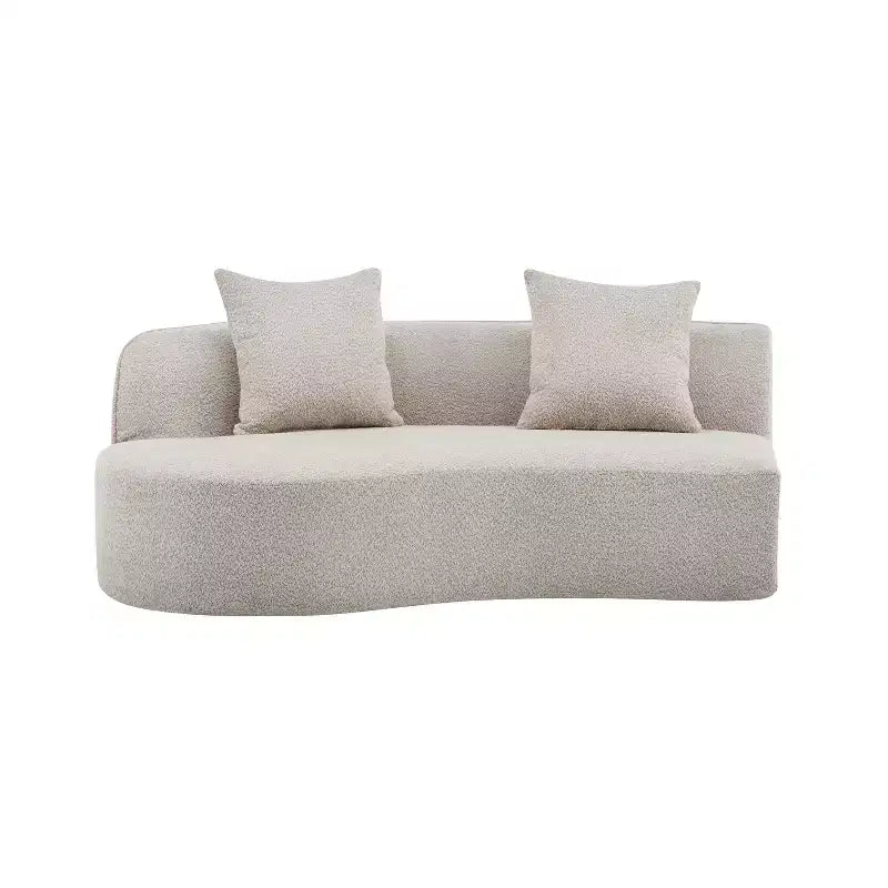 Christopher Knight Home Hailey Canapé d'angle incurvé moderne 5 places en tissu bouclé avec oreillers, 126 po