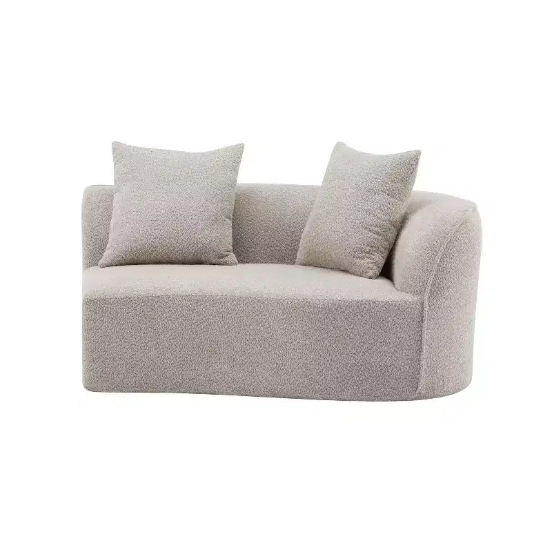 Christopher Knight Home Hailey Canapé d'angle incurvé moderne 5 places en tissu bouclé avec oreillers, 126 po