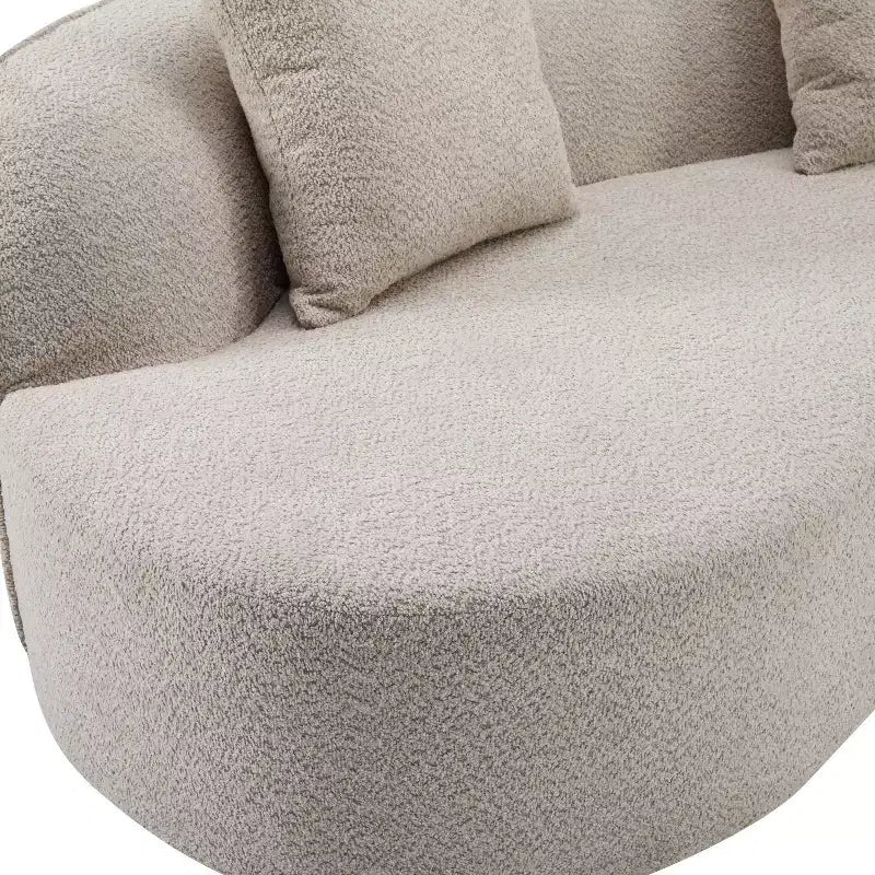Christopher Knight Home Hailey Canapé d'angle incurvé moderne 5 places en tissu bouclé avec oreillers, 126 po