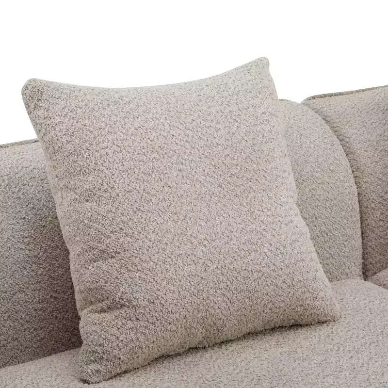 Christopher Knight Home Hailey Canapé d'angle incurvé moderne 5 places en tissu bouclé avec oreillers, 126 po