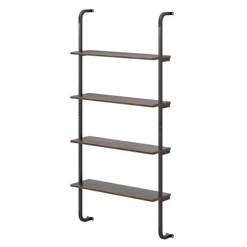 Costway 1/2 PCS Étagère Murale Échelle à 4 Niveaux Bibliothèque avec Cadre en Métal Robuste